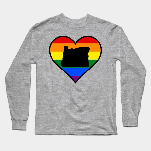 Oregon Pride Heart Long Sleeve T-Shirt by fearcity